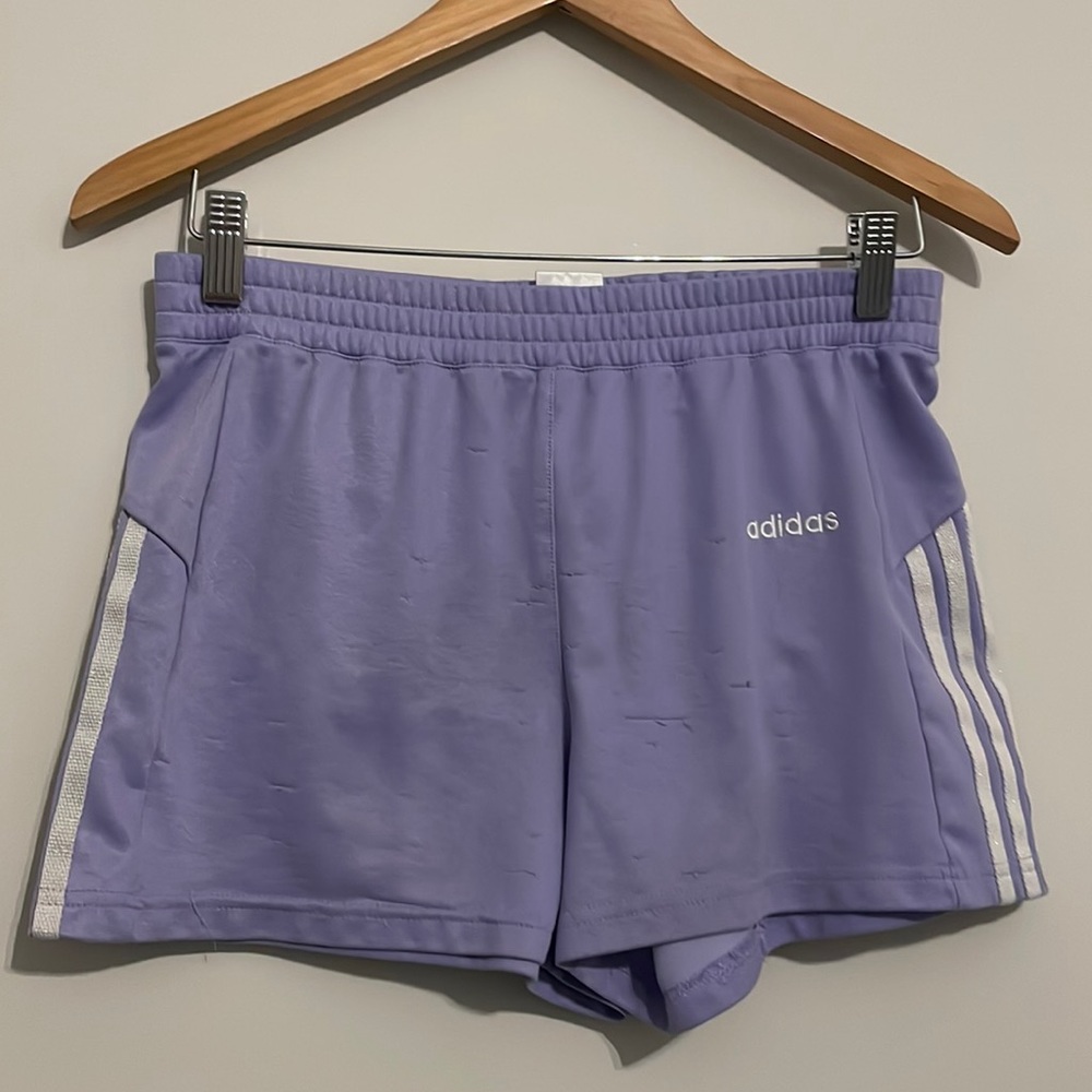 adidas purple and white athletic shorts Sz XL